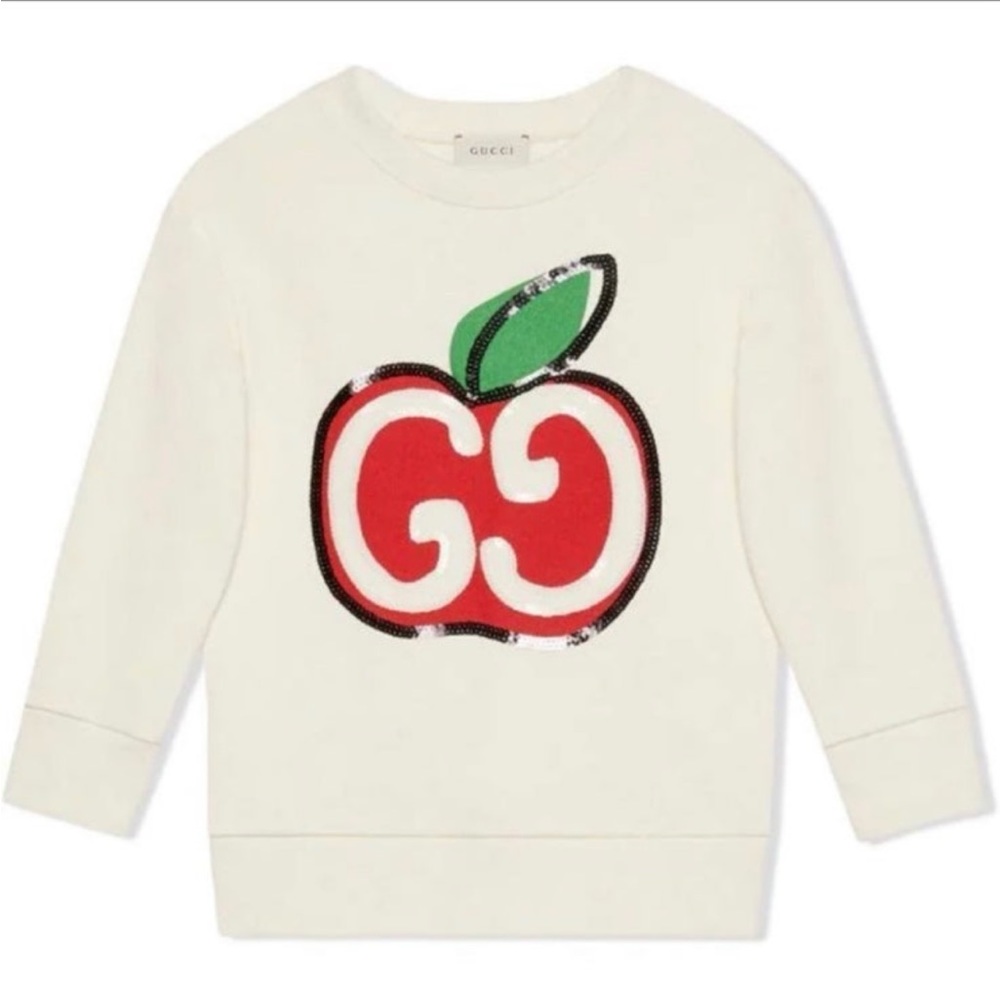 Gucci kids Apple print GG logo sweatshirt 10yrs